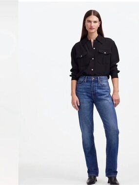 *ALEXA CHUNG* Madewell Blue Straight-Leg Denim Jeans Size 28